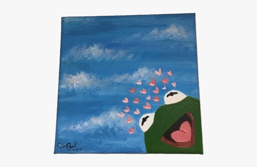 #kermit #png #art #niche #nichememe #nichememes #pngs - Kermit The Frog Painting, Transparent Png, Free Download