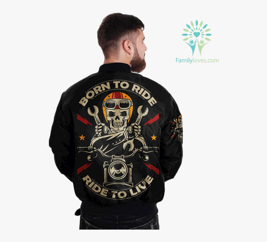 Born To Ride Ride To Live Skull Biker Over Print Jacket - United States Army, HD Png Download, Free Download