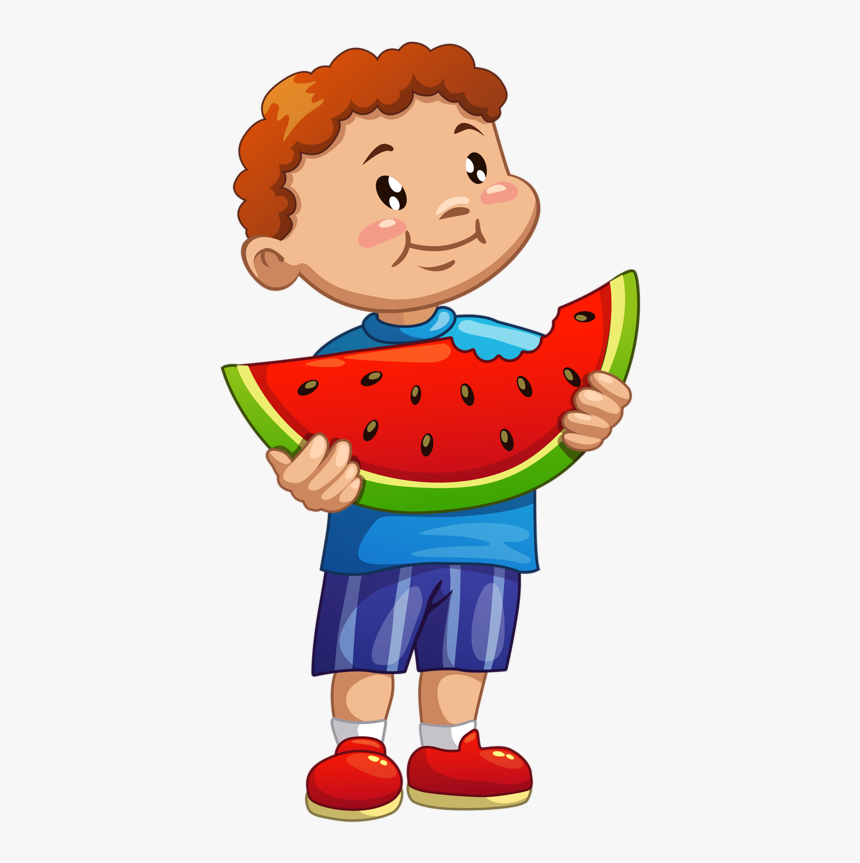 Transparent Summer Clip Art Png - Boy Eating Watermelon Clipart, Png Download, Free Download