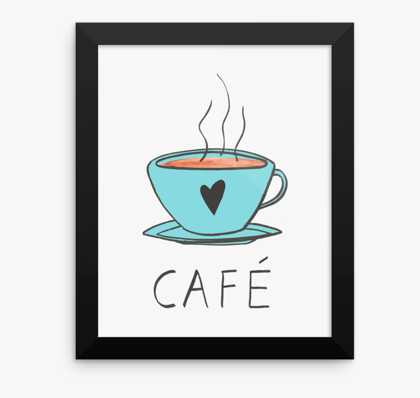 Cafe Blue Wall Art - Cup, HD Png Download, Free Download