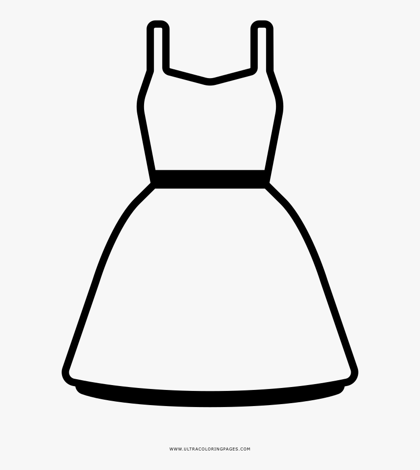 Short Dress Coloring Page - Vestido Desenho Para Colorir, HD Png Download, Free Download