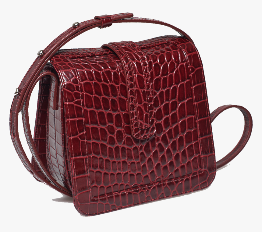 Jade Bordeaux Croc Side - Handbag, HD Png Download, Free Download