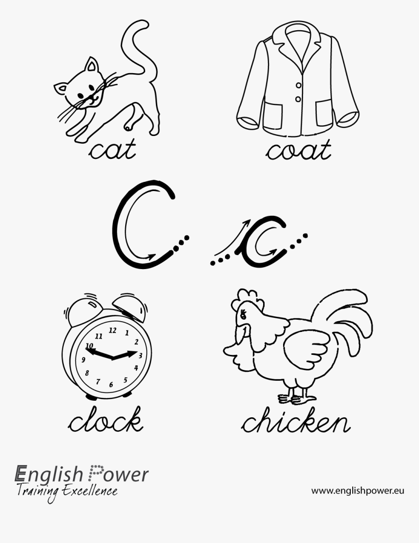 Colouring In Page Letter C For Kids - Hen Coloring, HD Png Download, Free Download