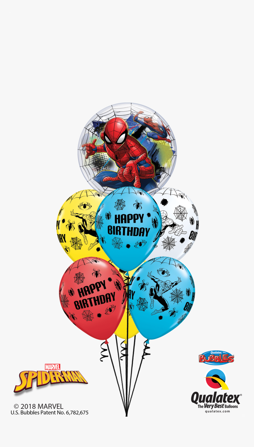 Spiderman Birthday Bubble At London Helium Balloons - Qualatex, HD Png Download, Free Download