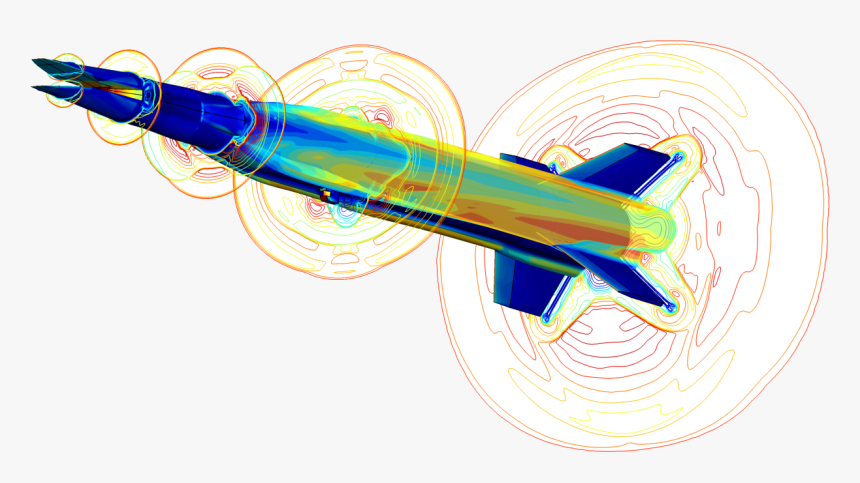 Mach Number And Surface Pressure Contours From A Hifire - Graphic Design, HD Png Download, Free Download