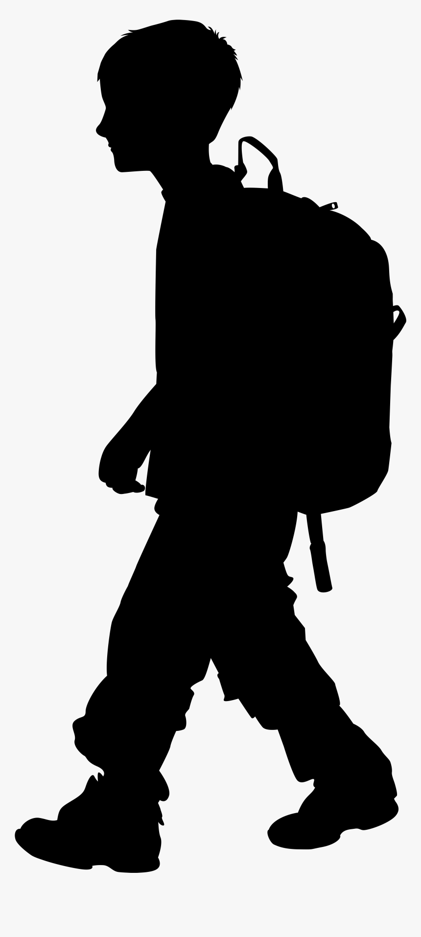 Image Download With Backpack Png Clip Art Image Gallery - Boy Silhouette Png, Transparent Png, Free Download