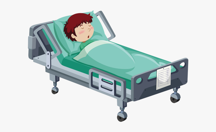 Higiene Das Mãos - Cartoon Patient In Hospital Bed, HD Png Download, Free Download