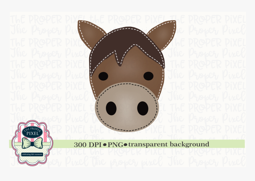 Watercolor Stitched Horse Sublimation Printable Example - Cartoon, HD Png Download, Free Download