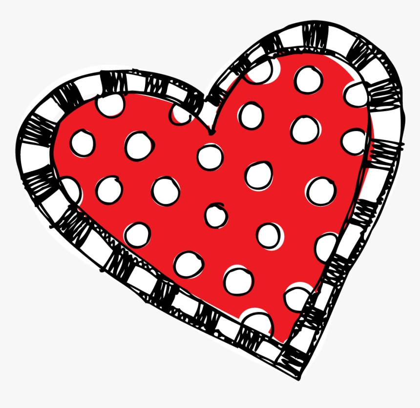 Polka Dot Heart Clipart Png Library Stock Red Polka - Valentine Heart Clipart, Transparent Png, Free Download