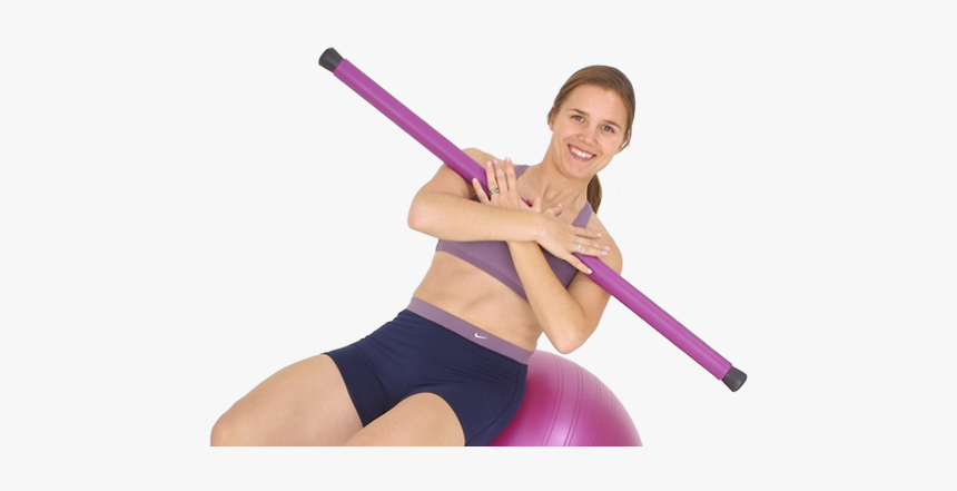 Crunch With Body Toning Bars On Swiss Ball - Pilates, HD Png Download, Free Download