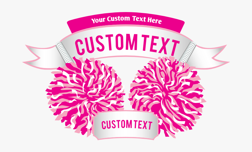 Custom Cheerleader Banner And Pom Pom Sticker - Illustration, HD Png Download, Free Download