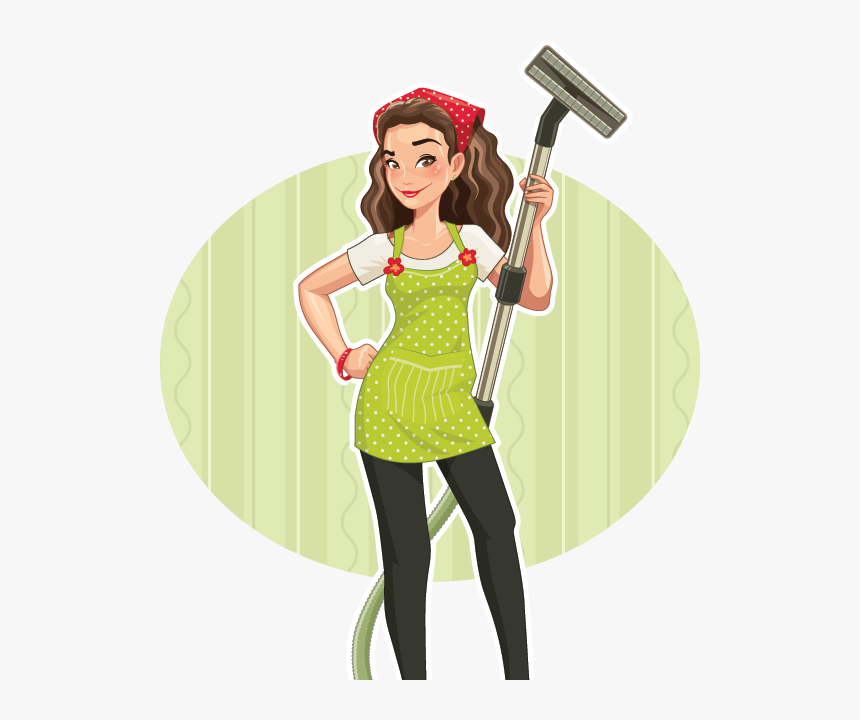 Vacuum Cleaner Up Cartoon Clipart , Png Download - Cleaning Lady Illustration, Transparent Png, Free Download