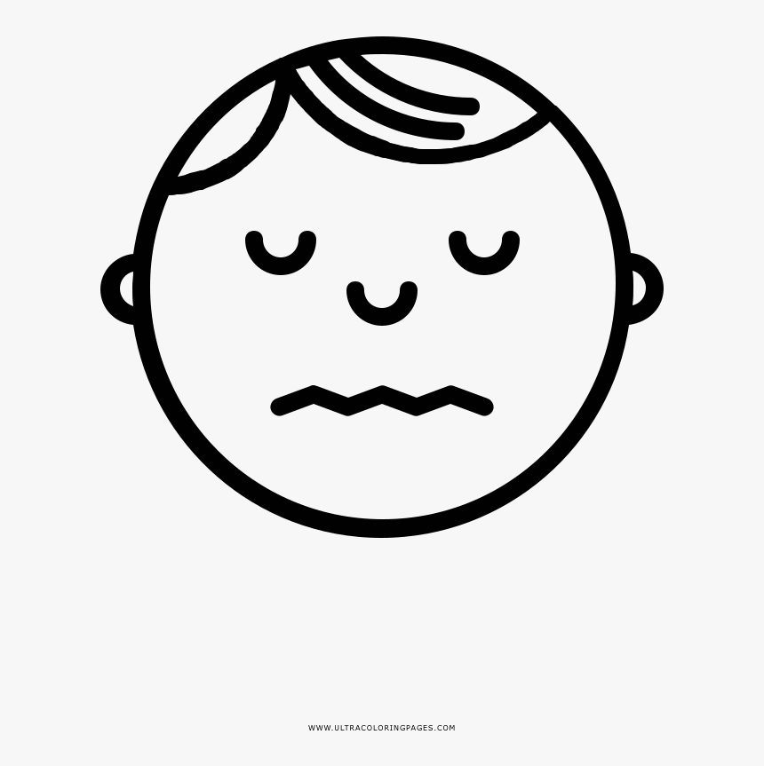 Sick Face Coloring Page - Happiness Drawing, HD Png Download, Free Download