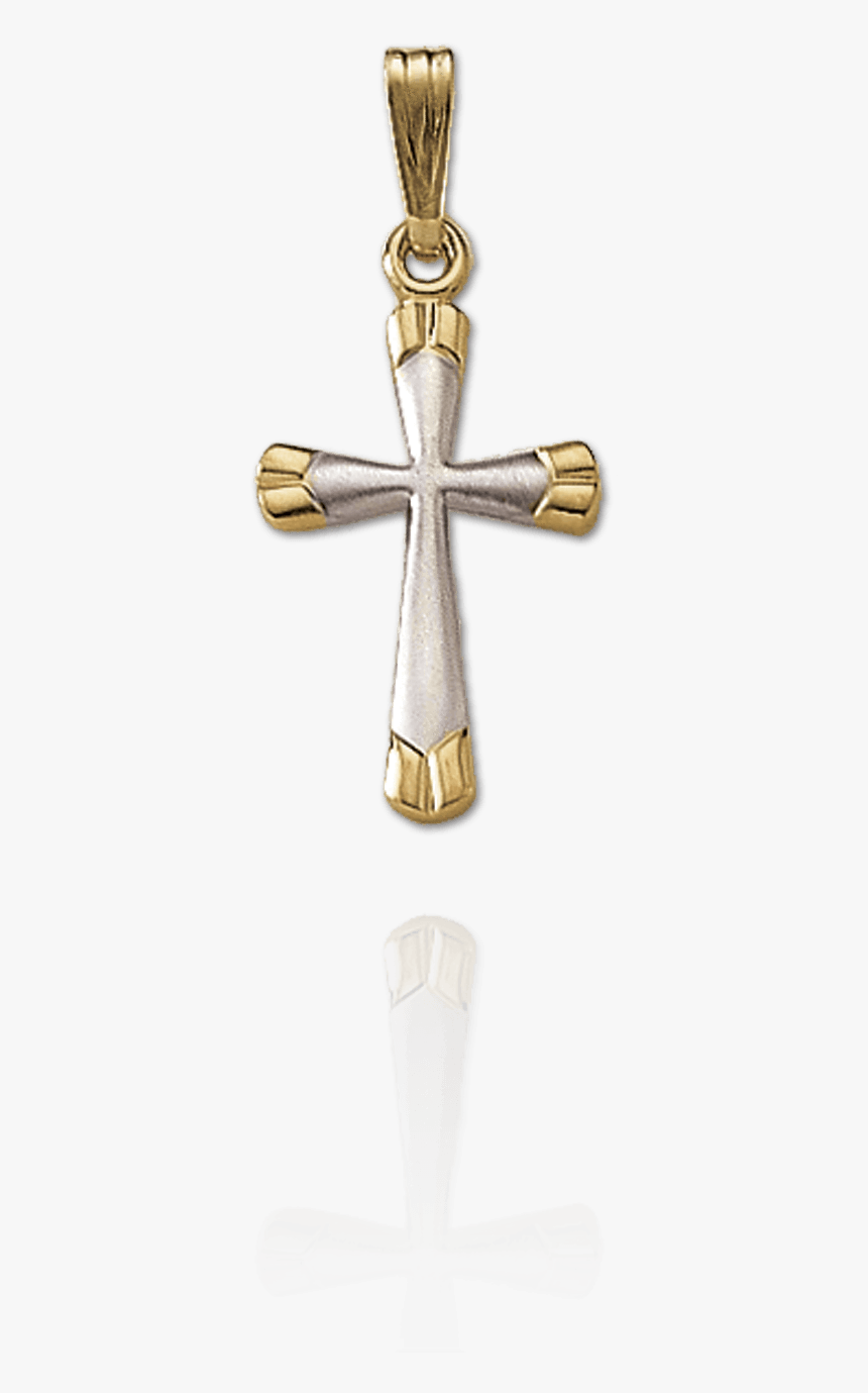 Trefoil Cross - Geel En Wit Goud Heren Kruis, HD Png Download, Free Download