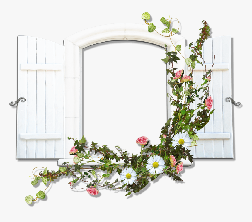 Open Window Png - Frame With Flowers Transparent, Png Download, Free Download