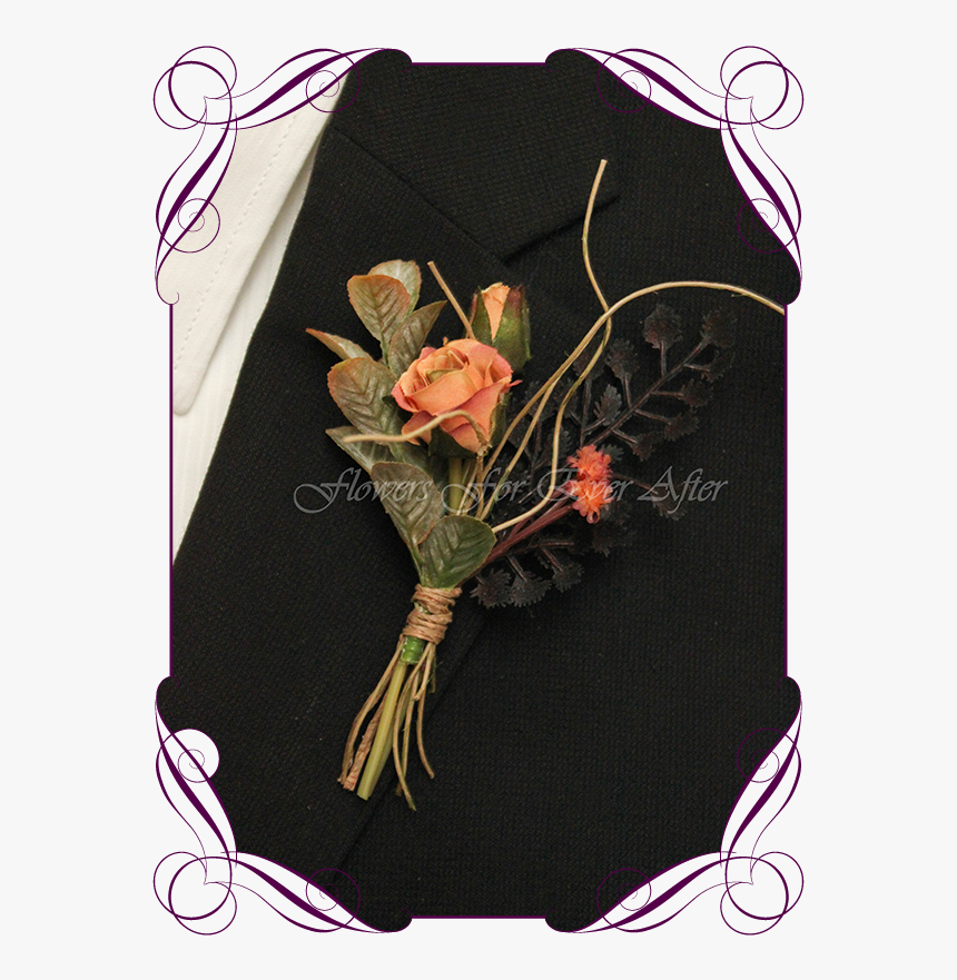 Silk Artificial Rustic Autumn Fall Groom Groomsmans - White Basket For A Flower Girl, HD Png Download, Free Download