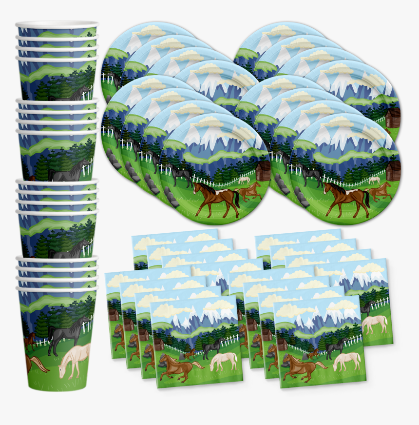 Wild Horses Birthday Party Tableware Kit For 16 Guests - Amazon Birthday Supplies For Horse, HD Png Download, Free Download