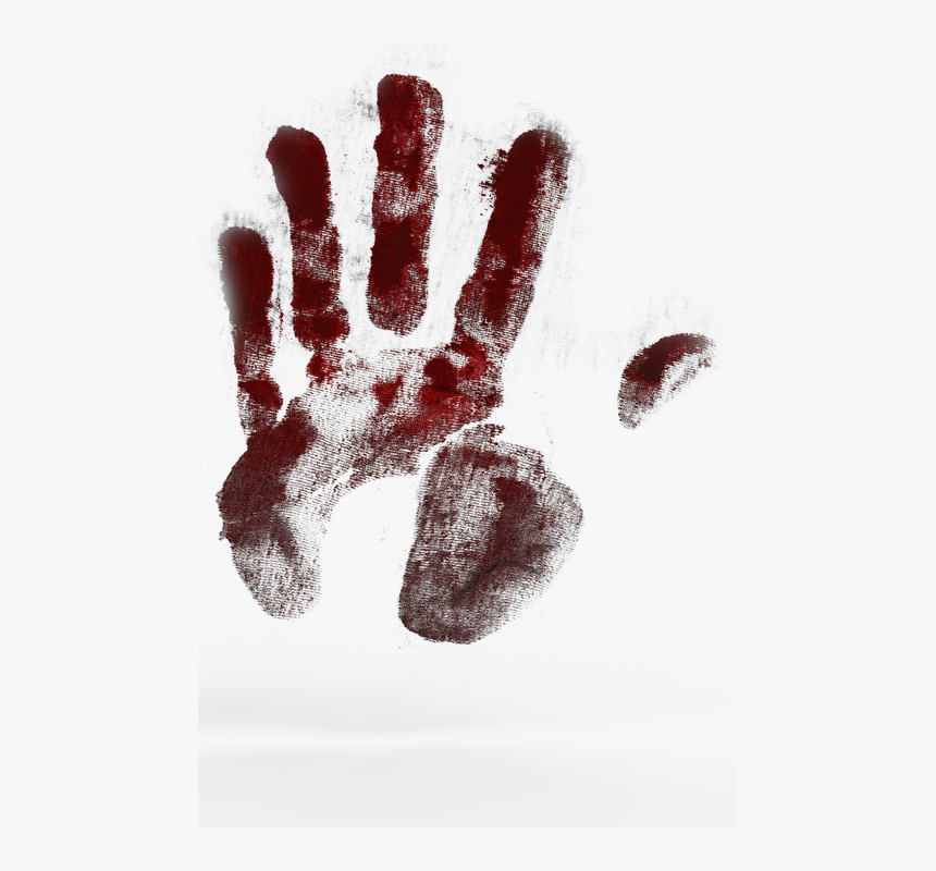 Hand, Handprint, Color, Finger, Red, Art, Reprint - Serial Killers Handprint, HD Png Download, Free Download