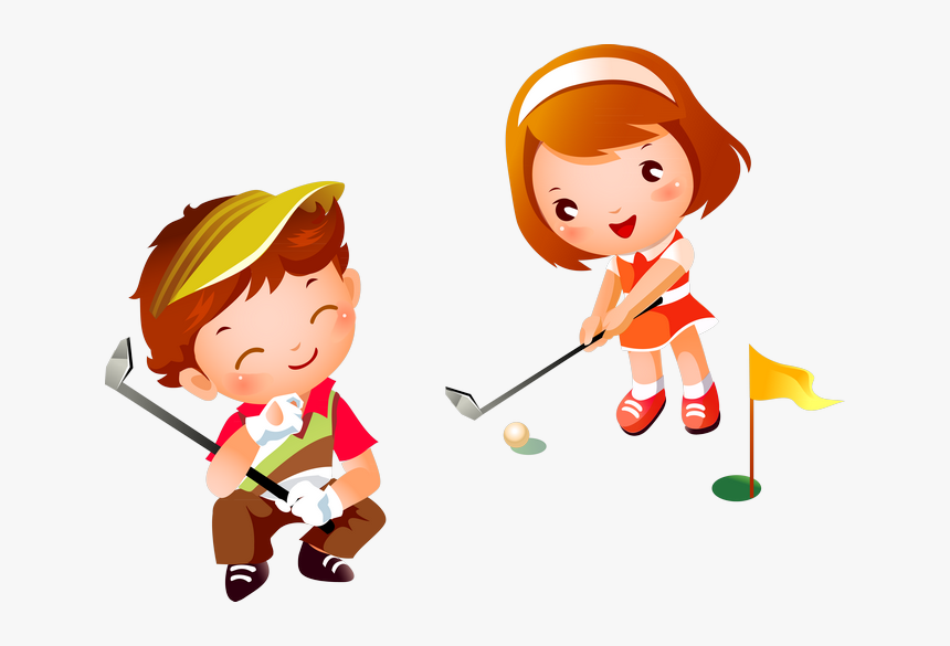 Girl Playing Golf Cartoon, HD Png Download, Free Download