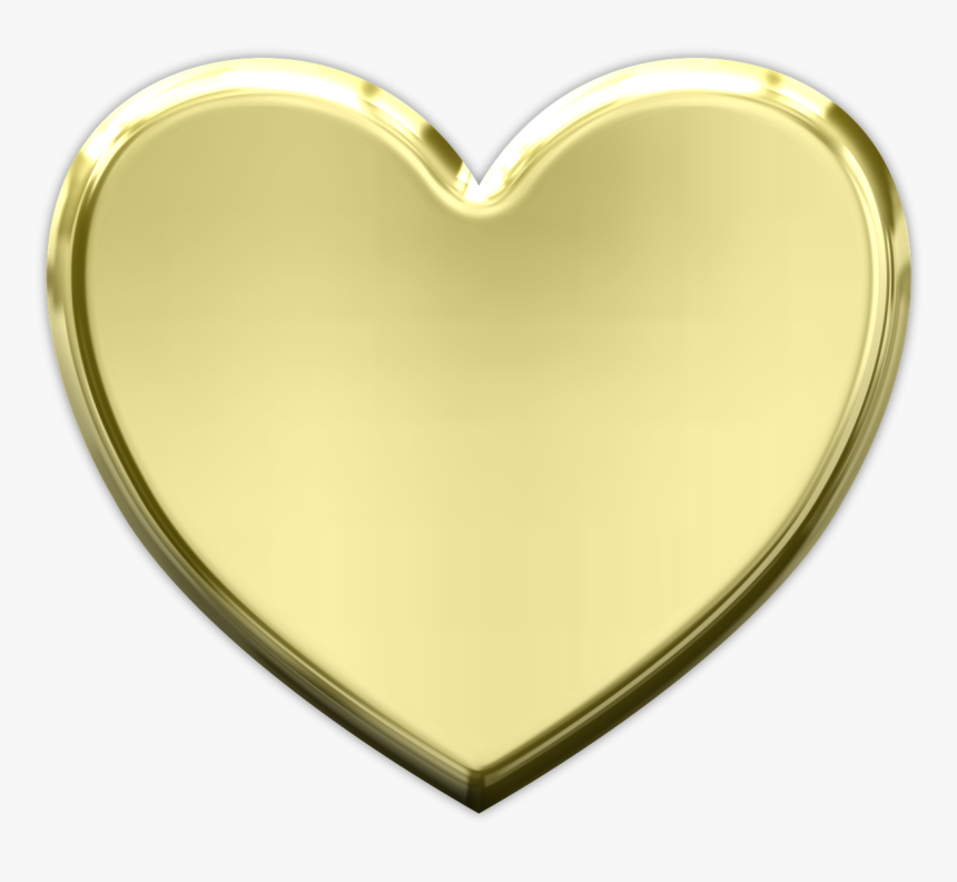 Heart Metallic Valentine Free Picture - Valentines Day Gold Heart Png, Transparent Png, Free Download