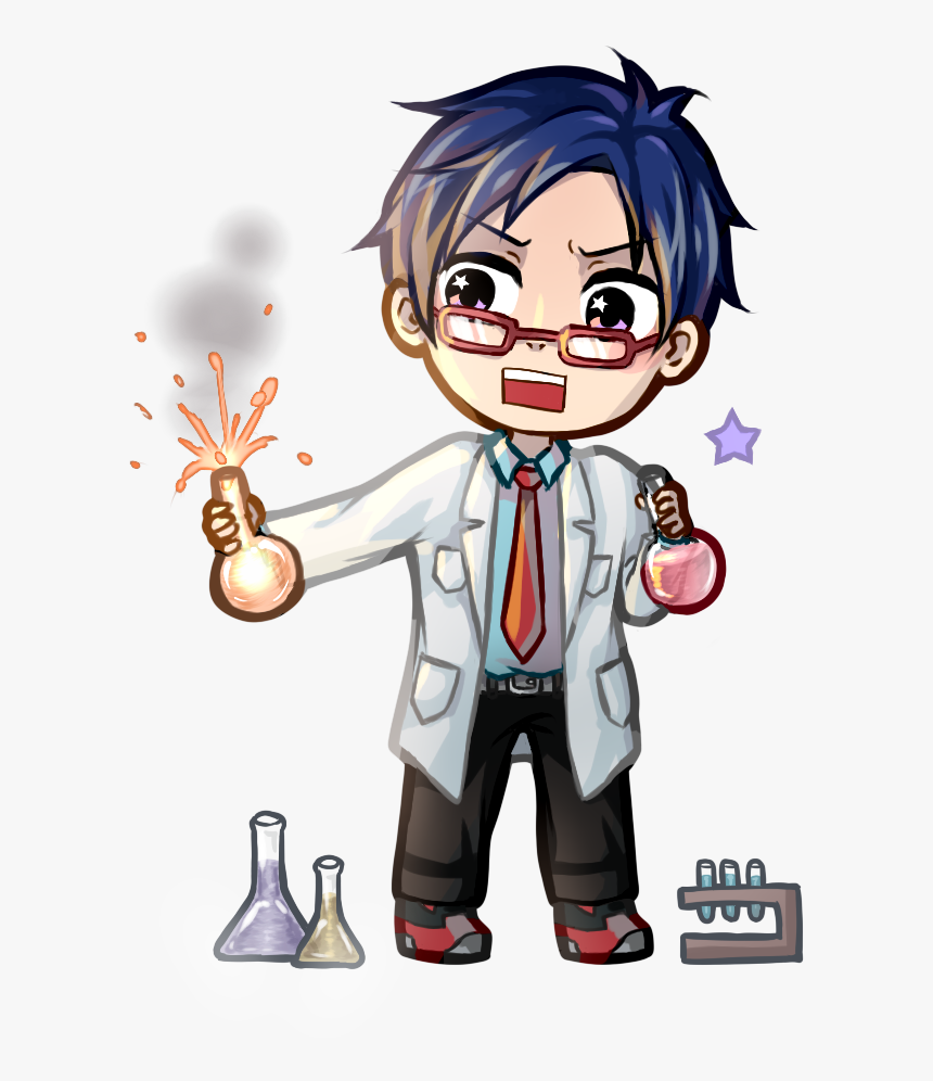 Deidara Chibi Anime Drawing Naruto - Chibi Scientist Drawing, HD Png Download, Free Download