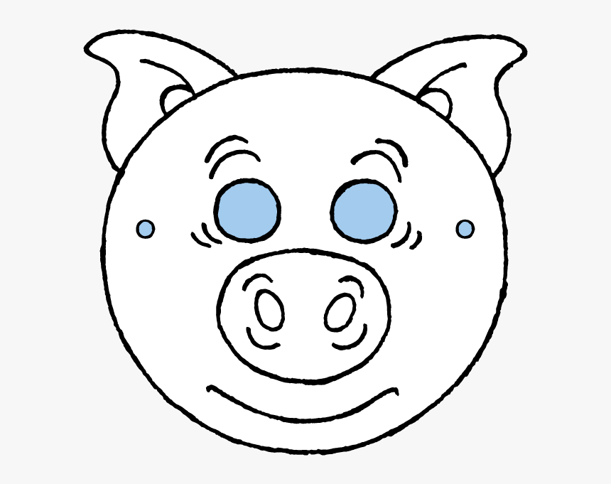 Pig Colouring Page Drawing Picture - Masker Varken Knutselen, Png Download -