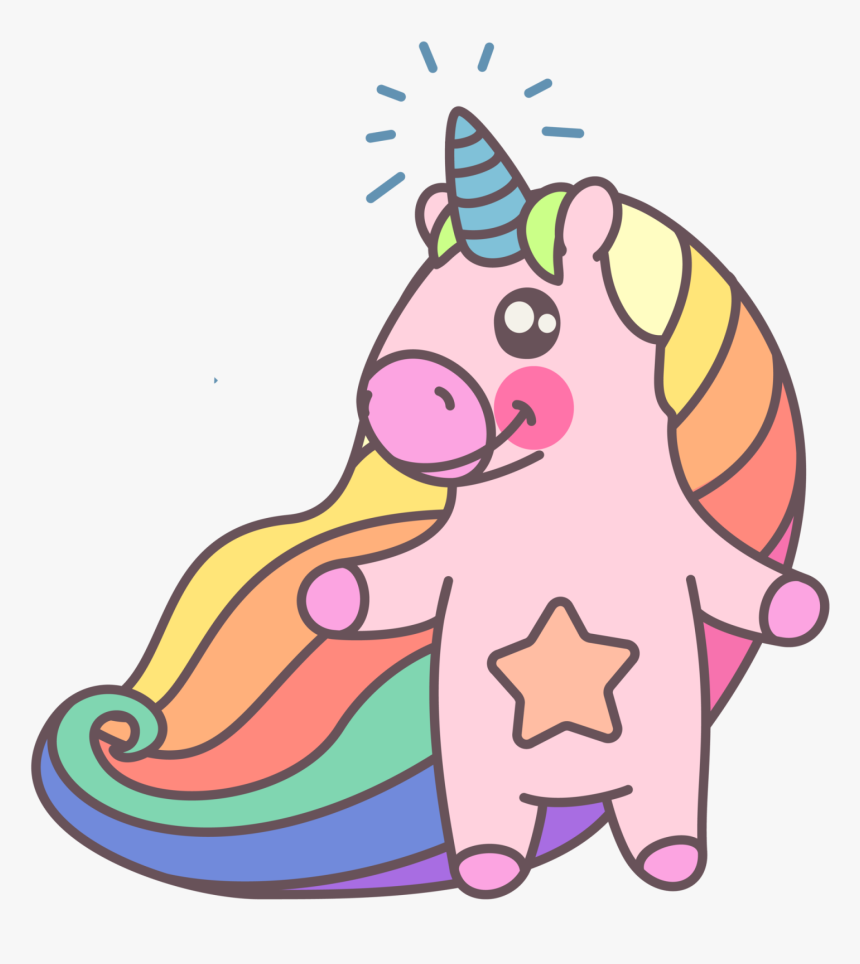 Cute Rainbow Unicorn - Cute Unicorns Black And White, HD Png Download, Free Download