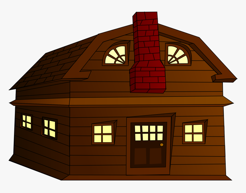 Wood House Clipart - House In Png Cartoon, Transparent Png, Free Download