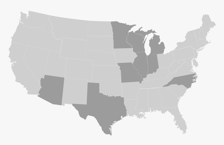 State Map - 28 Right To Work States, HD Png Download, Free Download