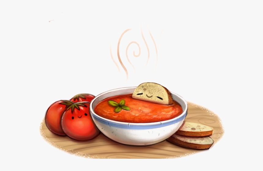 Soup Clipart Gazpacho - Tomato Soup Drawing, HD Png Download, Free Download