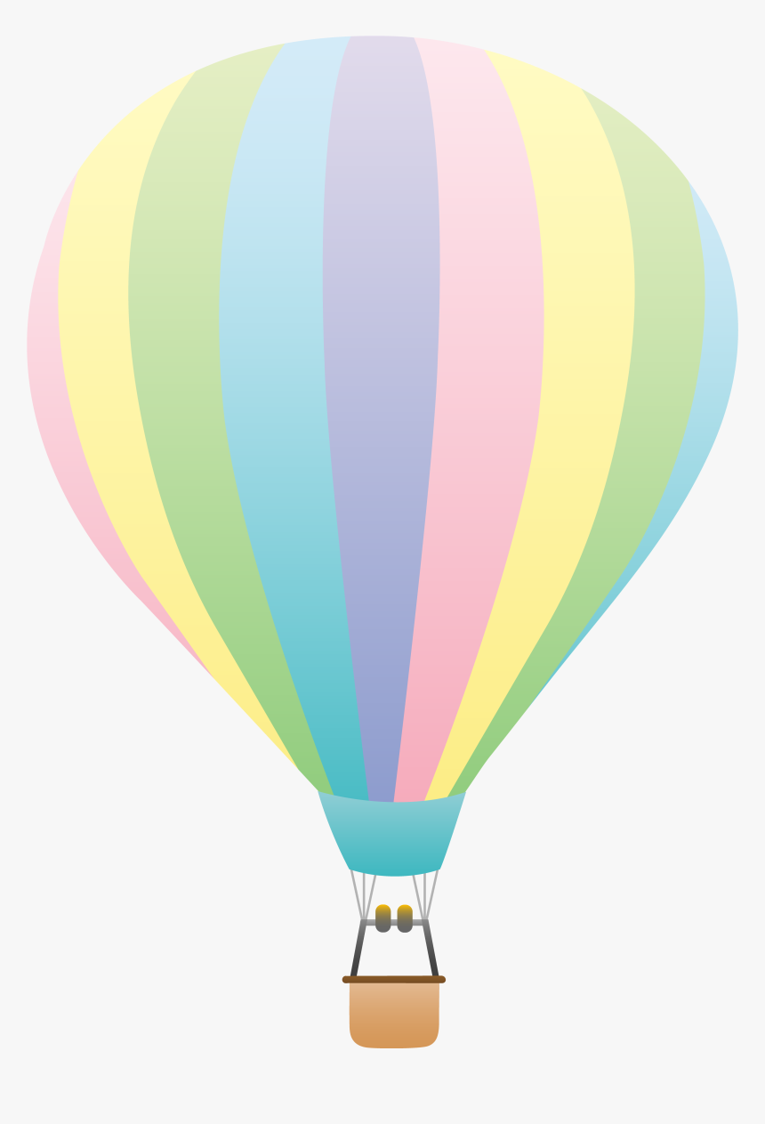 Cute - Hot - Air - Balloon - Clipart - Hot Air Balloon Pastel Color, HD Png Download, Free Download