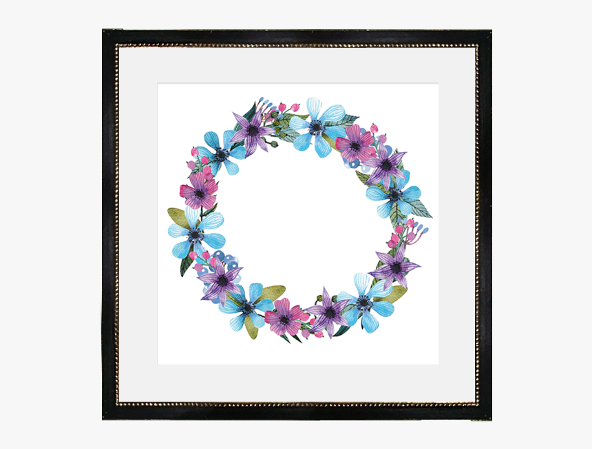 Floral Wreath Blue Free, HD Png Download, Free Download