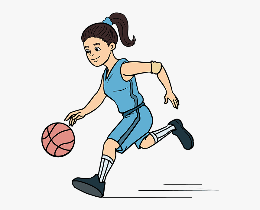 How To Draw A Basketball Player - Playing Basketball Drawing Easy, HD Png Download, Free Download