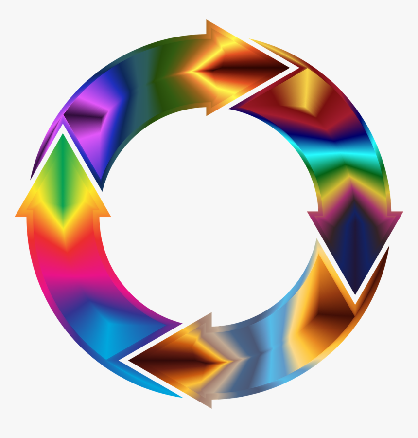 Circular, Arrows, Direction, Colorful, Prismatic - Gambar Bundar Png, Transparent Png, Free Download