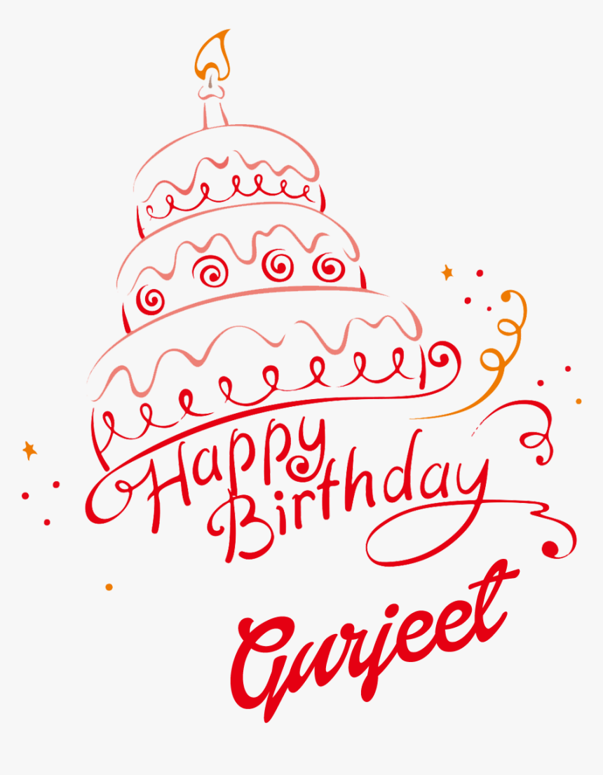 Gurjeet Happy Birthday Vector Cake Name Png - Calligraphy, Transparent Png, Free Download