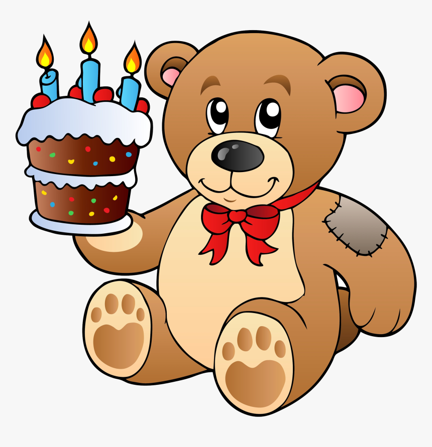 Birthday Cake Teddy Bear Clip Art, HD Png Download, Free Download