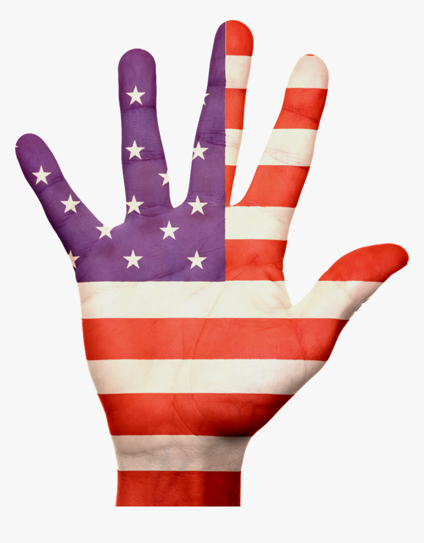 Usa Flag On Hand, HD Png Download, Free Download