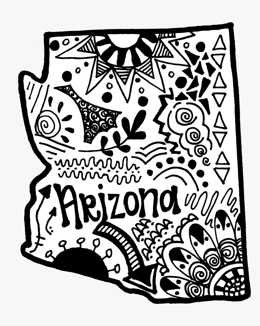 Arizona State Zentangle , Png Download - Illustration, Transparent Png, Free Download