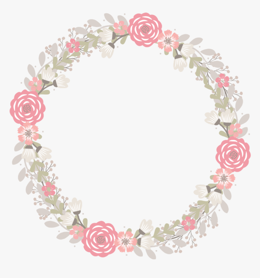 #frame #marco #flores #flower #pink #vintage #kawaii - Marco De Flores Vintage Png, Transparent Png, Free Download