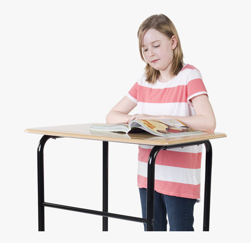 Kid Standing At A Orginal Standing Desk - Kid Standing Desk, HD Png Download, Free Download
