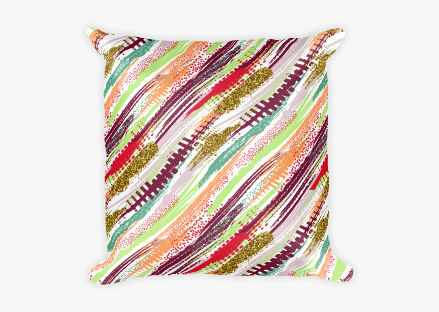 Elegant Diagonal Geometric Stripes Square Pillow - Cushion, HD Png Download, Free Download