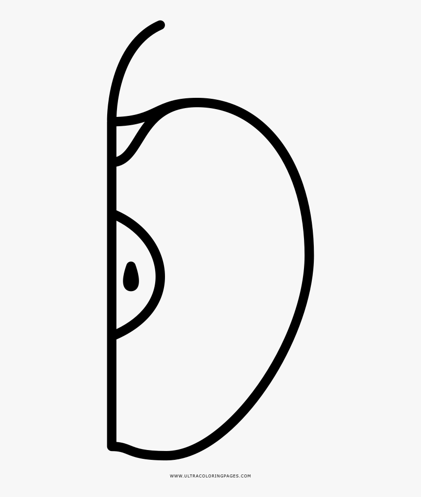 Apple Slice Coloring Page - Apple Slice Colouring, HD Png Download, Free Download