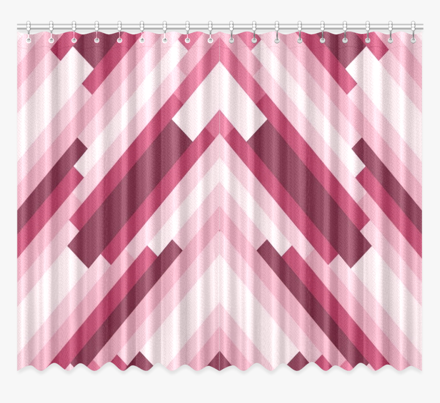 Shades Of Pink Diagonal Stripes Window Curtain 50"x84" - Patchwork, HD Png Download, Free Download