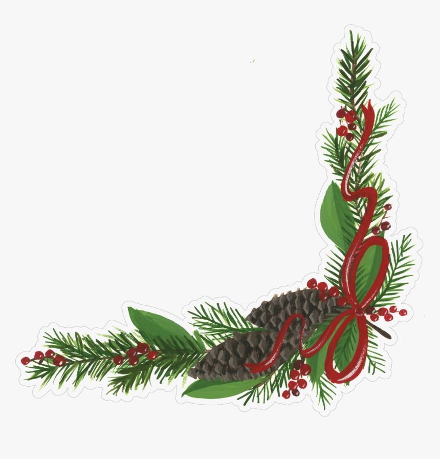 Corner Garland Print & Cut File - Christmas Corner Garland Free Free, HD Png Download, Free Download