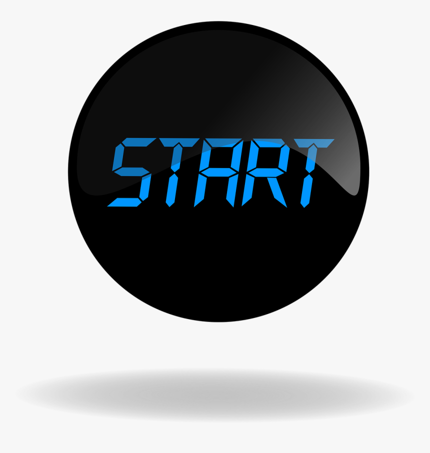 Start, Start Black Button, Button, Web, Internet, Black - Start Button, HD Png Download, Free Download