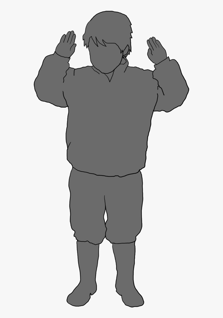 Grey Silhouette Of Small Child, HD Png Download, Free Download