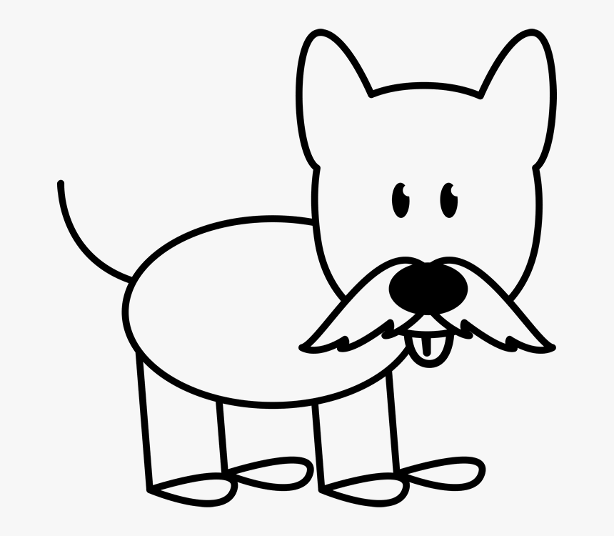 Dog With Mustache Outline Stamp Stick Figure Stamps - Dog Stick Figure Clip Art, HD Png Download, Free Download