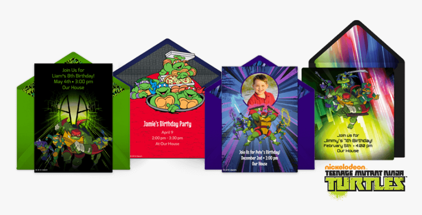 Tmnt Online Invitations - Free Ninja Turtle Invitations Online, HD Png Download, Free Download
