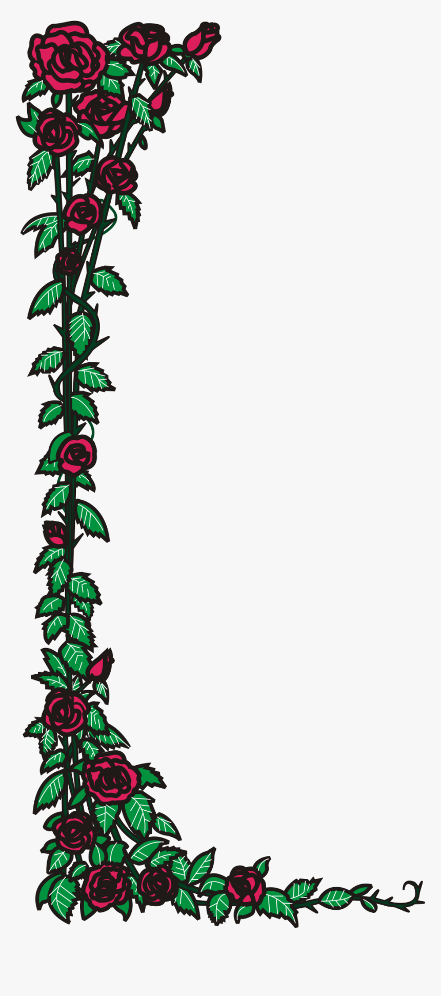 Rose And Thorns Border Rose And Thorn Border - Rose And Thorn Border, HD Png Download, Free Download