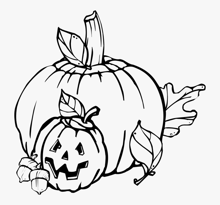 Pumpkin Clipart Apple - Halloween Clip Art Black And White, HD Png Download, Free Download